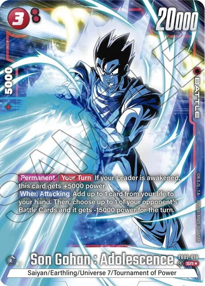 Son Gohan : Adolescence - FB02-018 (Alternate Art)
