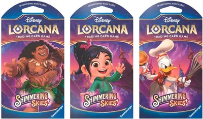 Disney Lorcana: Shimmering Skies Sleeved Booster Pack Art Bundle [Set of 3]