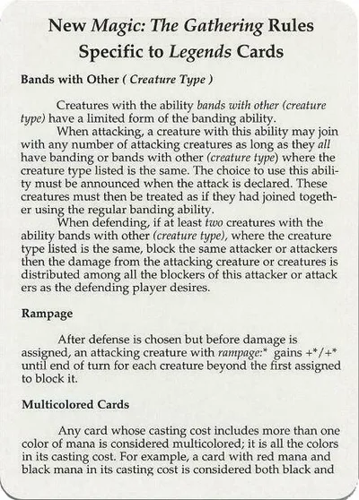 Legends Rules Card