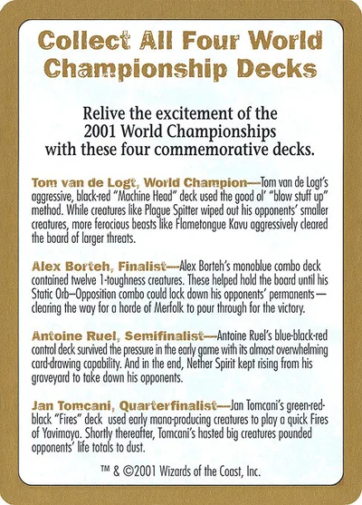2001 World Championships Ad