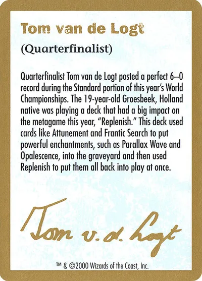 Tom van de Logt Bio (2000)