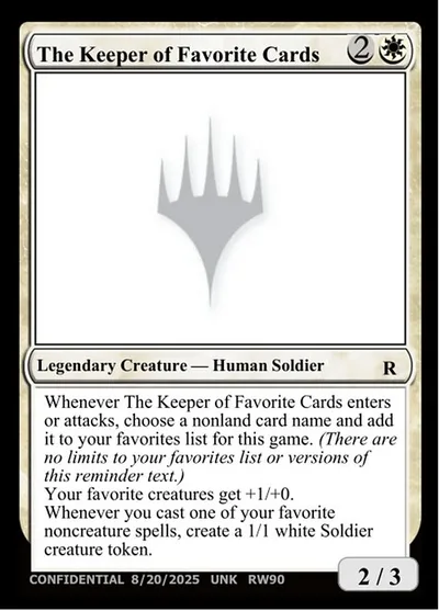 The Keeper of Favorite Cards