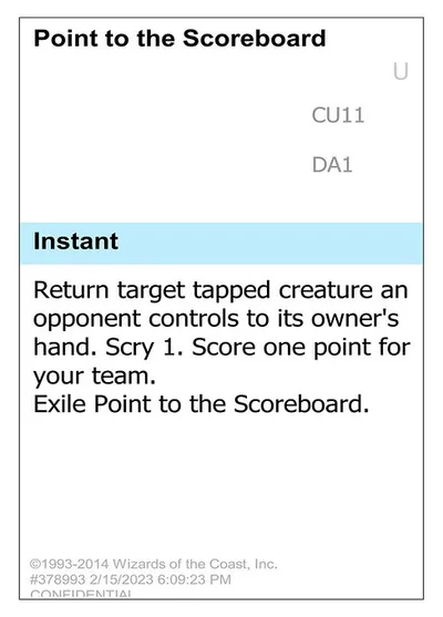 Point to the Scoreboard