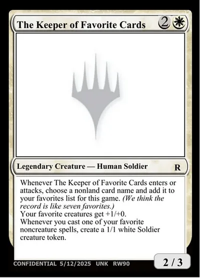 The Keeper of Favorite Cards
