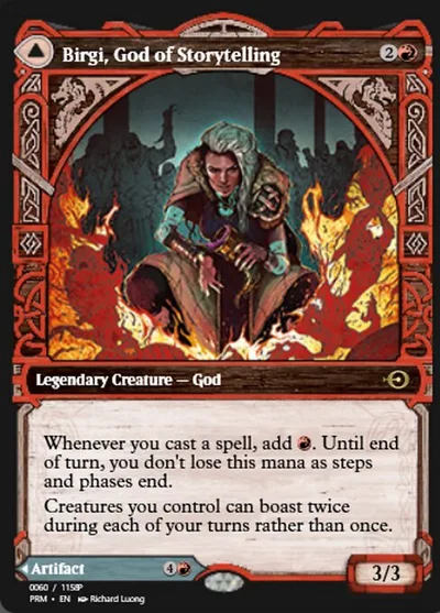 Birgi, God of Storytelling // Harnfel, Horn of Bounty