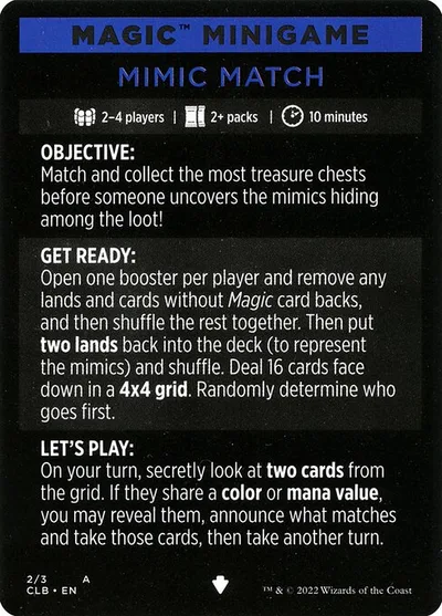 Mimic Match // Mimic Match (cont'd)