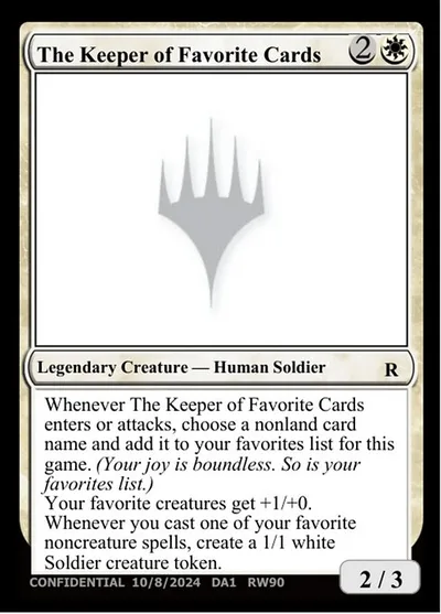 The Keeper of Favorite Cards